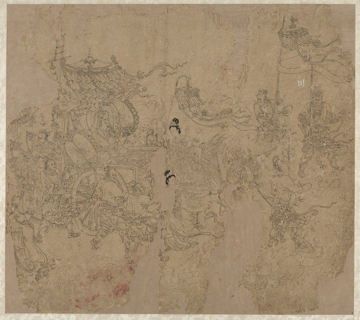 Album de thèmes taoïstes et bouddhistes : Procession de divinités taoïstes : Feuille 3 - Unknown artist