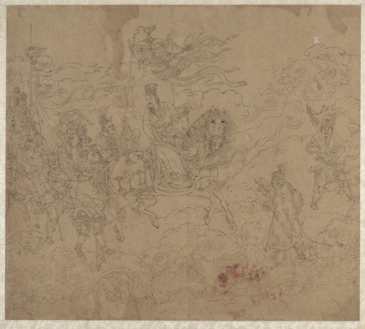 Album de thèmes taoïstes et bouddhistes : Procession des divinités taoïstes : Feuille 4 - Unknown artist