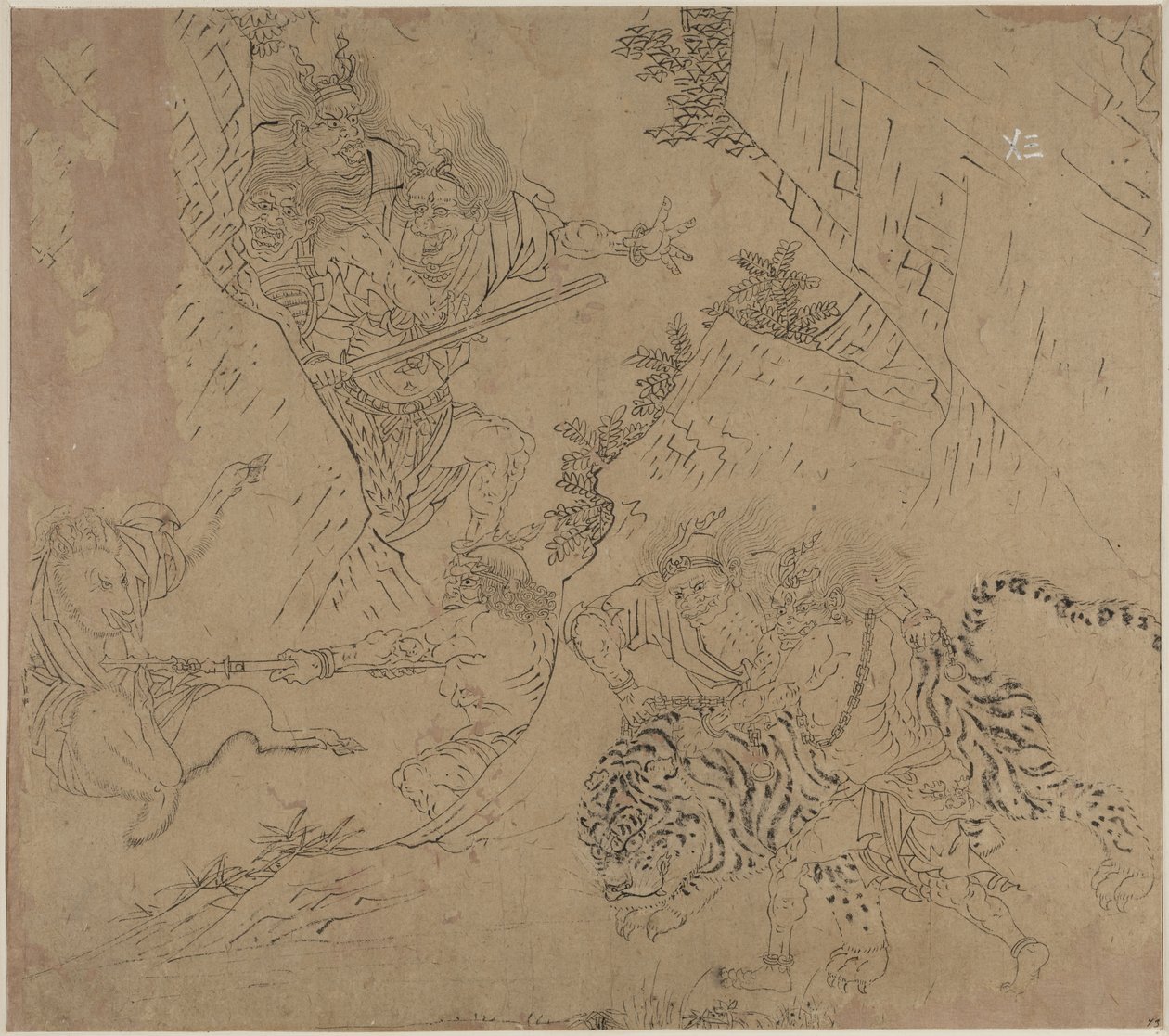 Album de thèmes taoïstes et bouddhistes : Recherche de la montagne : Feuille 43 - Unknown artist