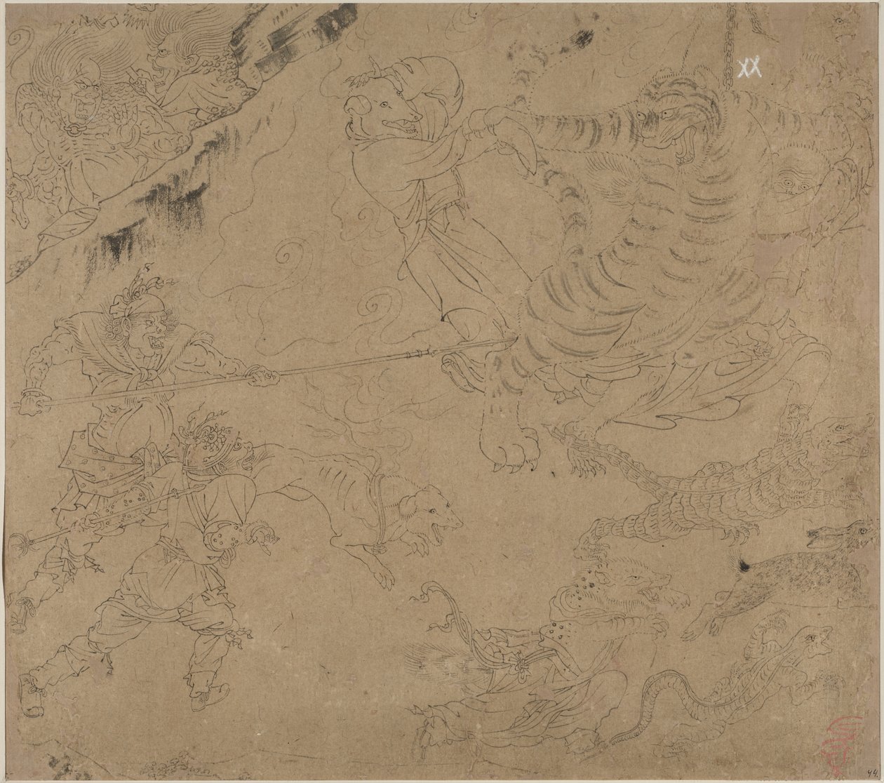 Album de thèmes taoïstes et bouddhistes : Recherche de la montagne : Feuille 44 - Unknown artist