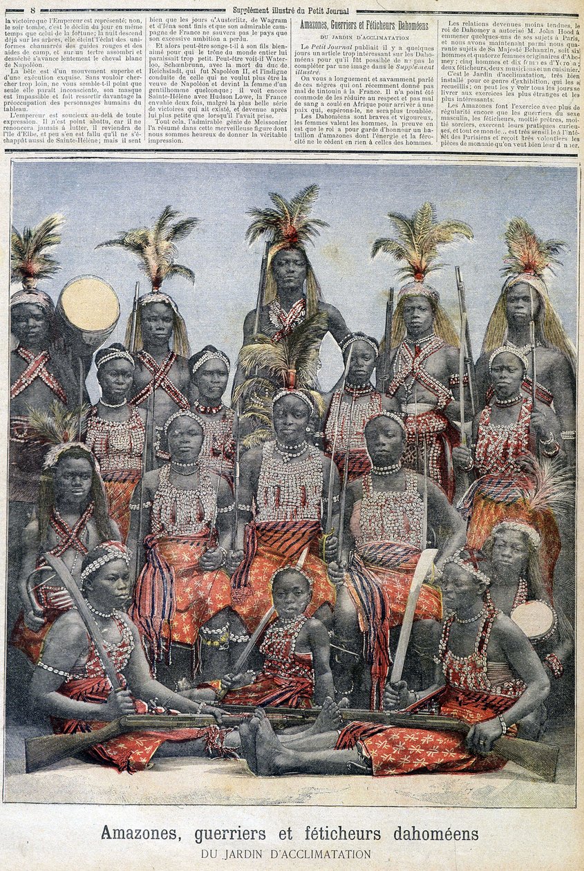 Amazones, guerrière et féticheuses dahoméennes (du Bénin actuel), du jardin d
