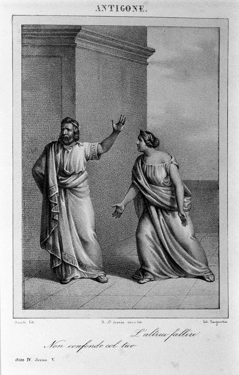 Antigone Acte IV, scène 5. Tragédie italienne de Vittorio Alfieri écrite en 1783 d