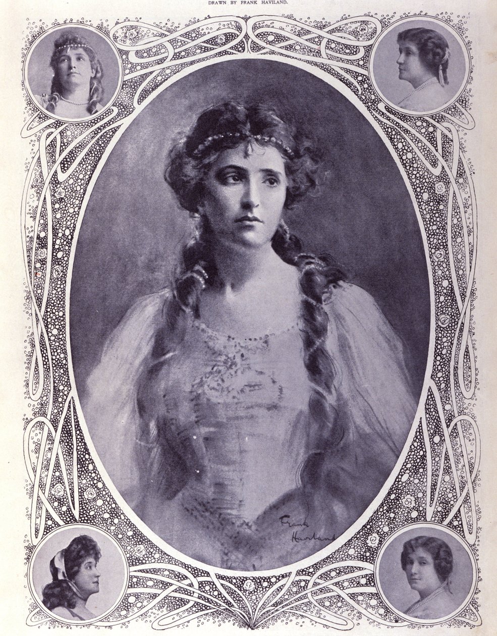 Portrait de la chanteuse australienne Nellie (Nelly) Melba (1861-1931), aquarelle de la fin du 19e siècle - Unknown artist