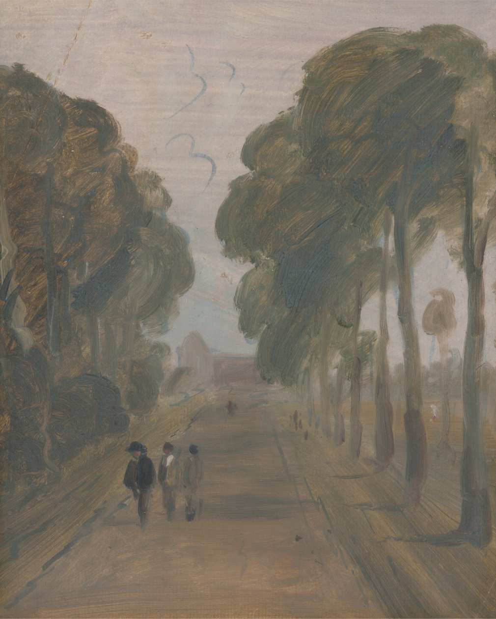 Avenue avec des figures - Unknown artist
