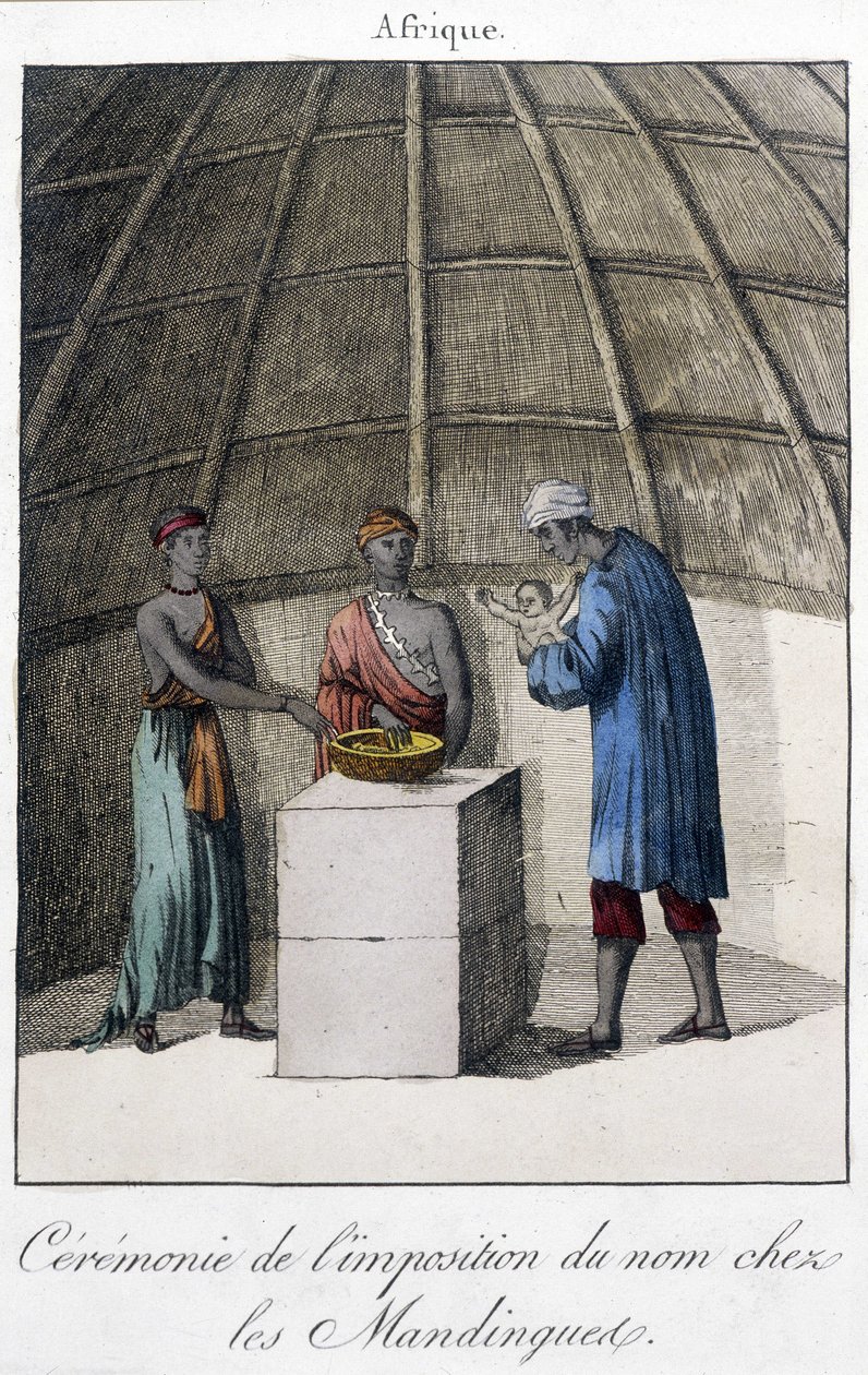 Baptême chez les Mandingues (Mali ?) en Afrique - gravure - Unknown artist