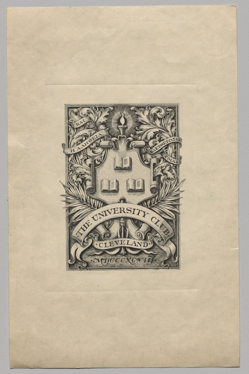 Ex-libris : The University Club, Cleveland - Unknown artist