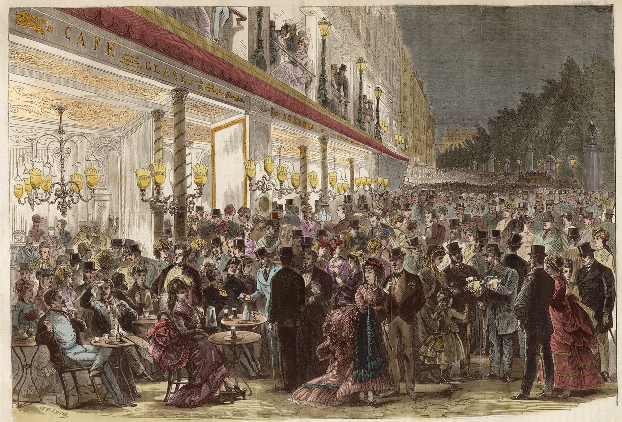 Café sur les Grands Boulevards par une soirée d