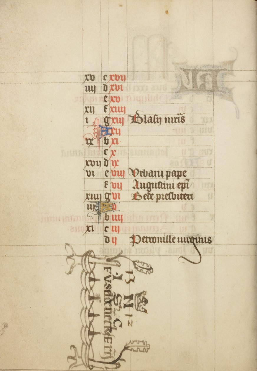 Page du calendrier - Unknown artist