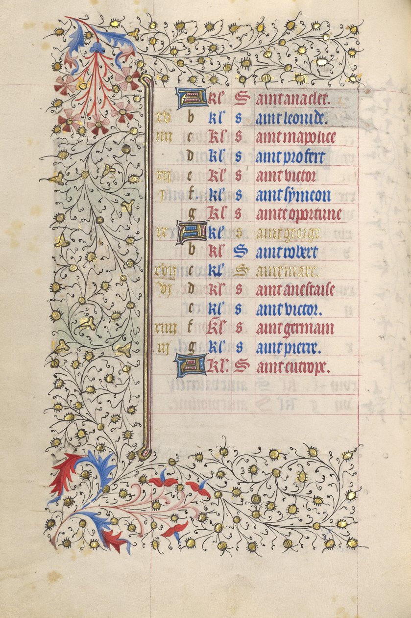 Page du calendrier - Unknown artist