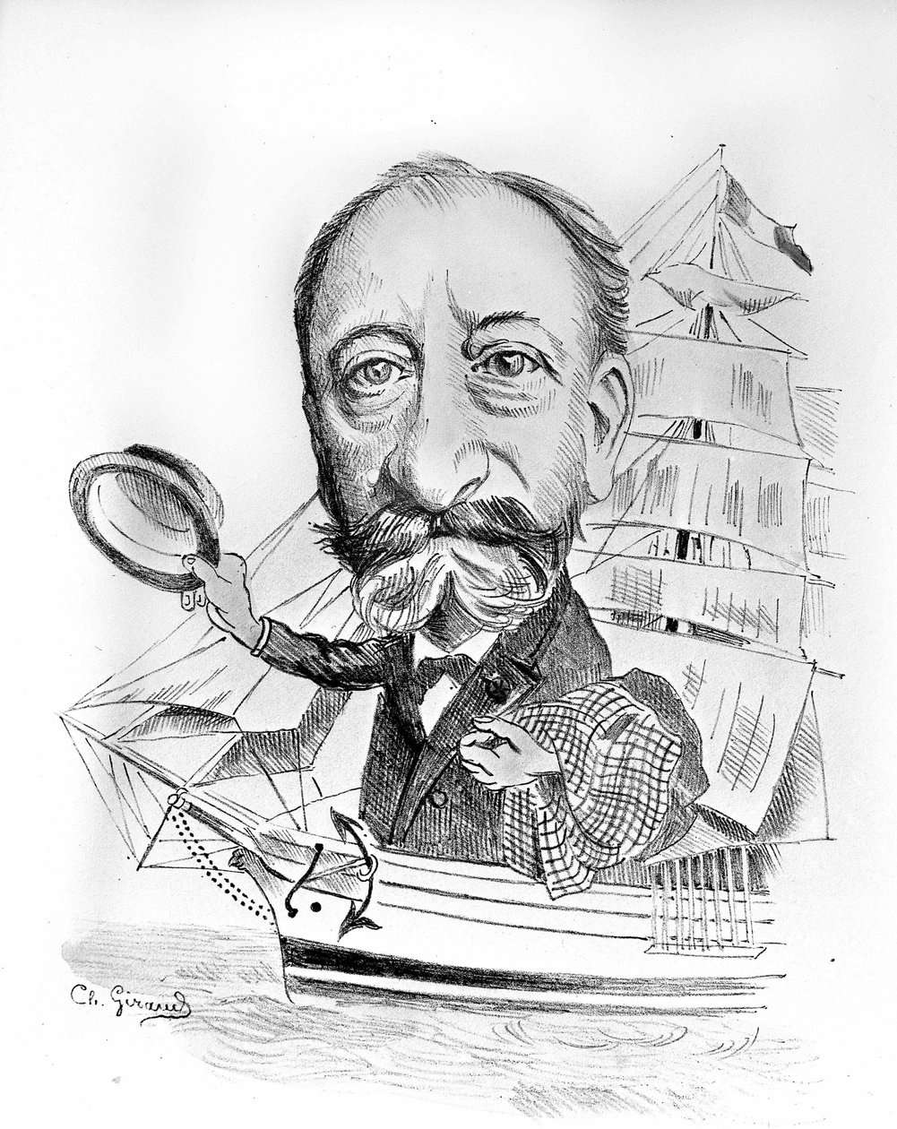 Caricature de Camille Saint-Saëns (1835-1921), compositeur français - Unknown artist