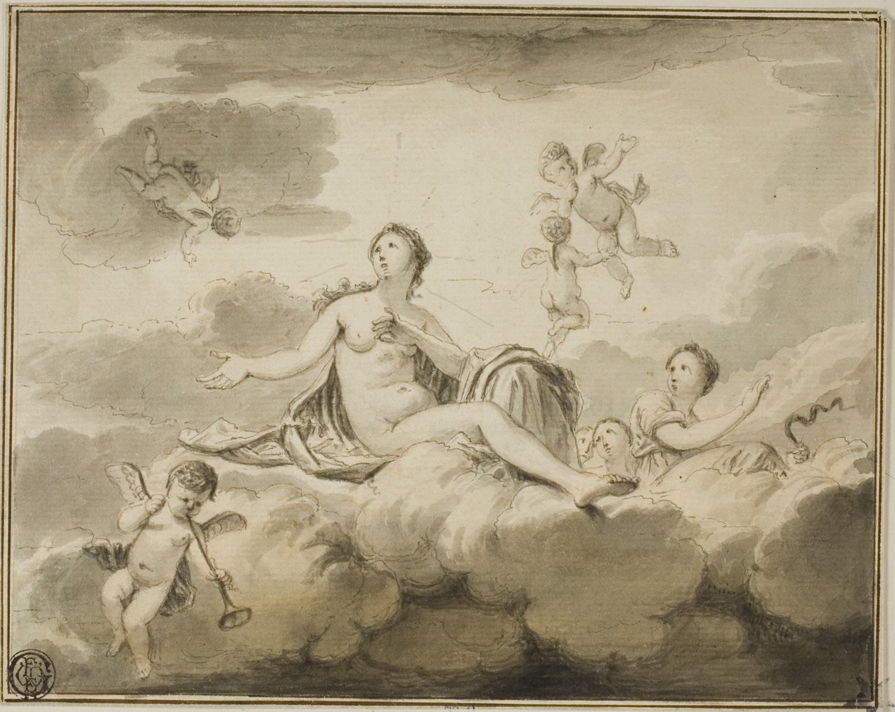 Conception du plafond : La vérité triomphante, avec Prudence et autres - Unknown artist
