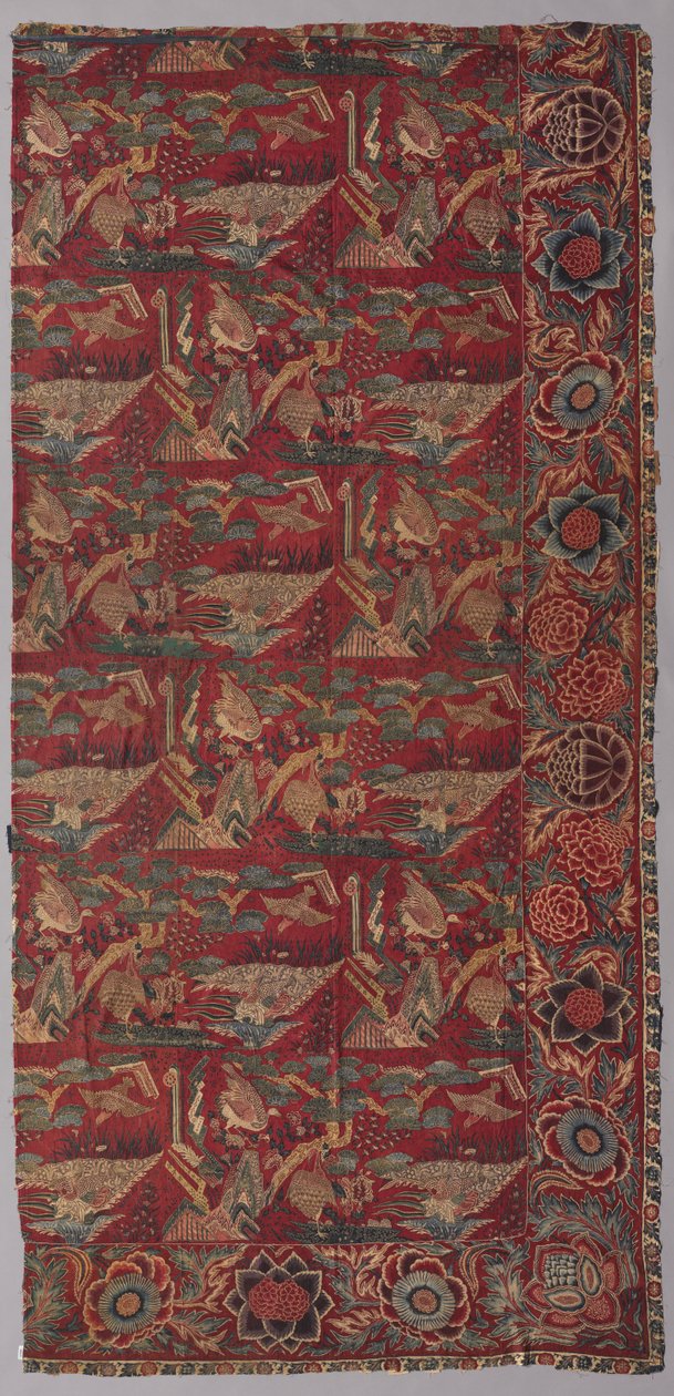 Couvre-lit ou Tenture en Chintz avec un Motif Inspiré du Japon, Moitié Droite - Unknown artist