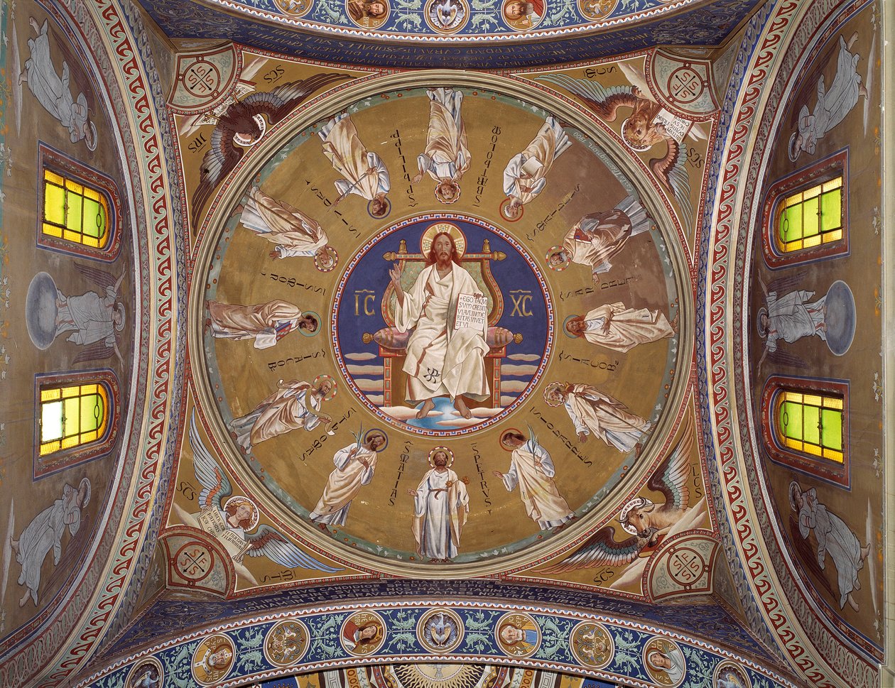 Christ pantocrator avec les apôtres - Unknown artist
