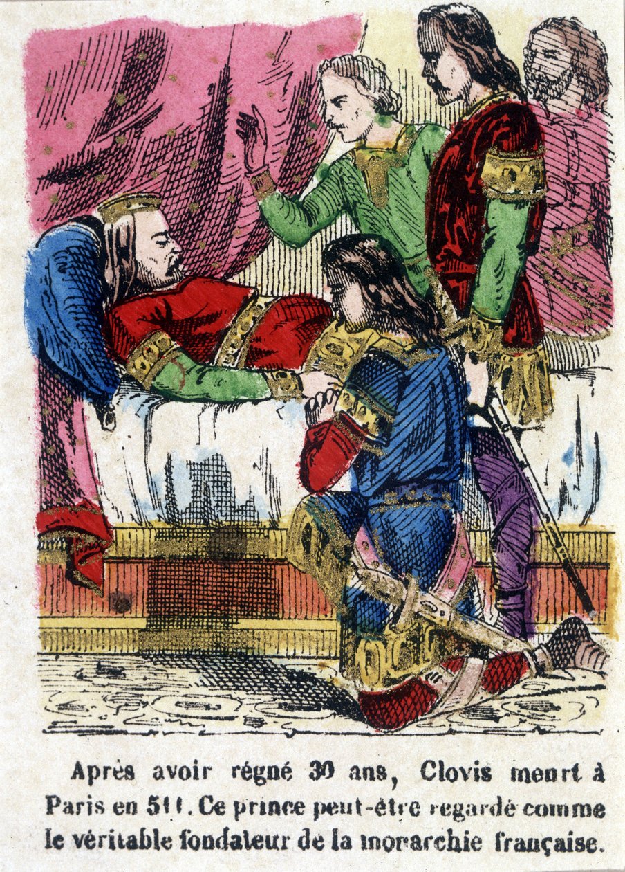 Clovis sur son lit de mort en 511 - Unknown artist