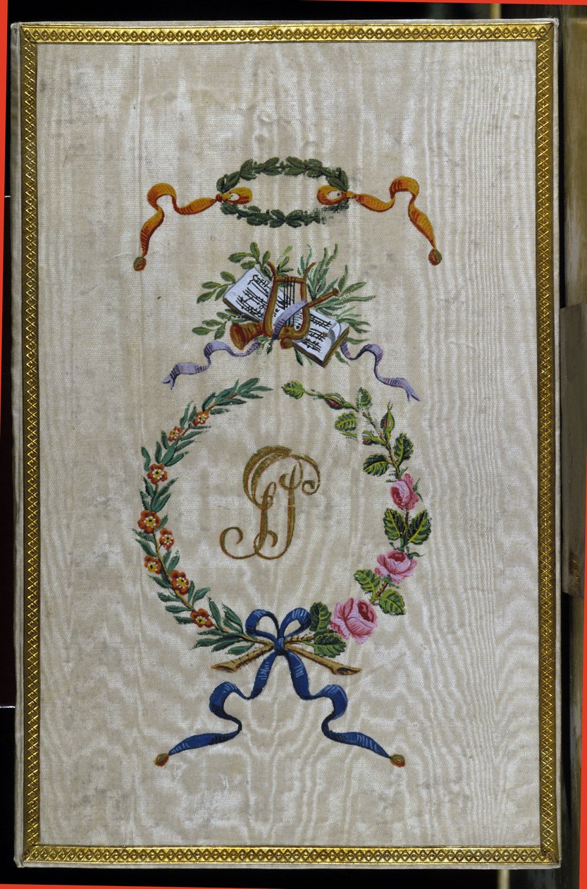 Couverture du livret "Médée à Corinthe" par Giovanni Simone Mayr (Johann Simon Mayr) (1763-1845), ayant appartenu à la chanteuse italienne Giuditta Pasta (voir ses initiales GP) Théâtre Carcano 1829 - Unknown artist