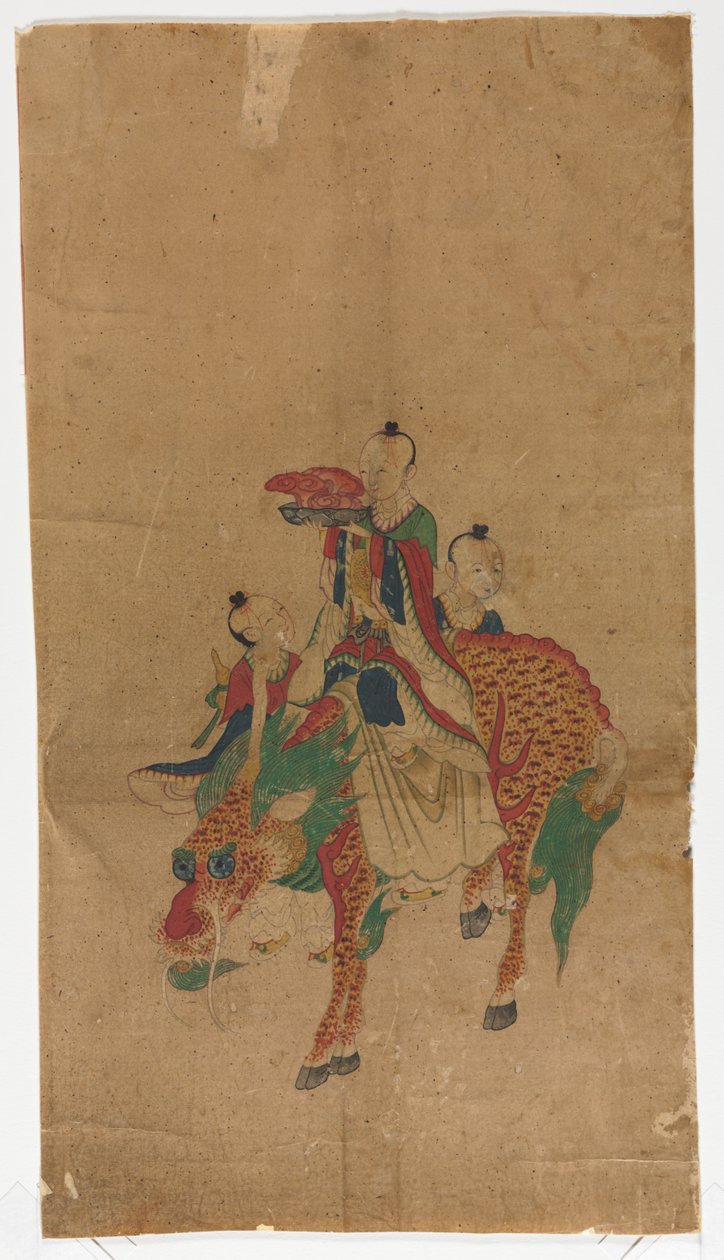 Immortel taoïste sur un qilin et deux assistants - Unknown artist