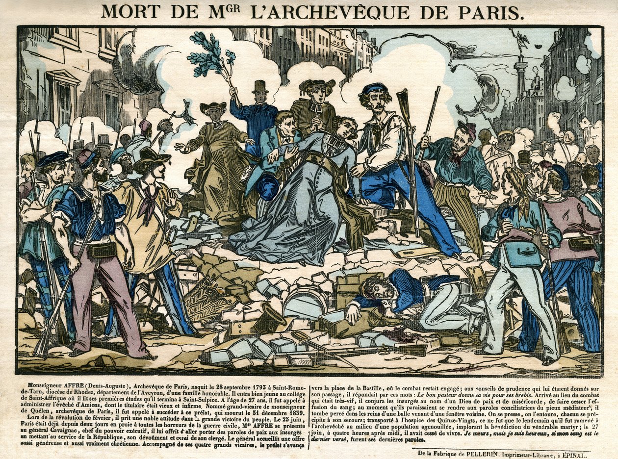 Mort de Denis Auguste Affre, archevêque de Paris - Unknown artist