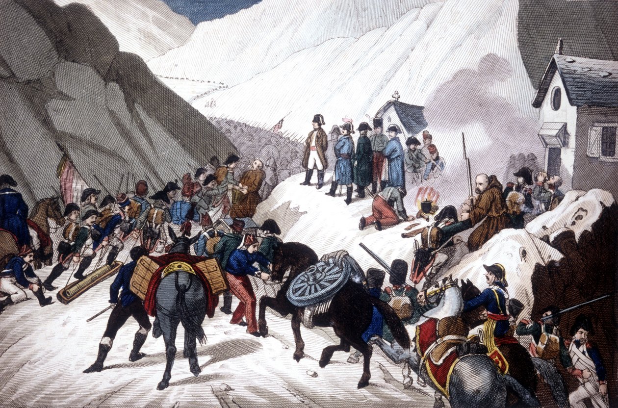 Descente de Napoléon Bonaparte en Italie : traversée de la montagne de Saint-Bernard - Unknown artist