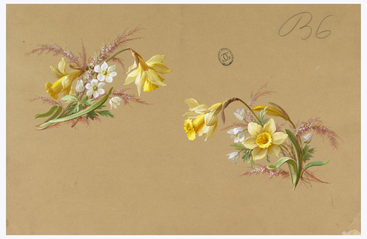Design pour papier peint et textile : fleurs - Unknown artist