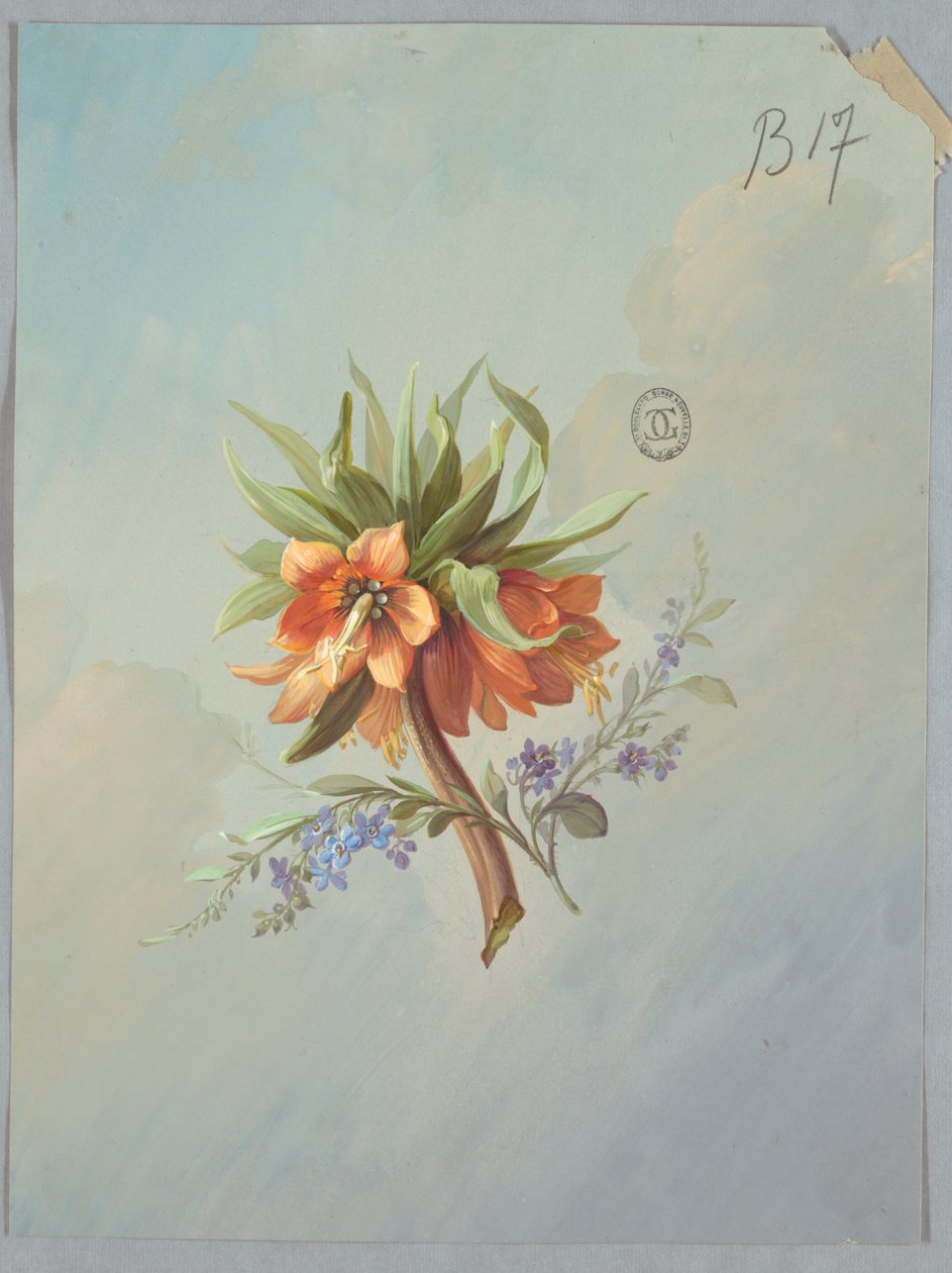 Conception pour papier peint et textiles : Fleurs - Unknown artist