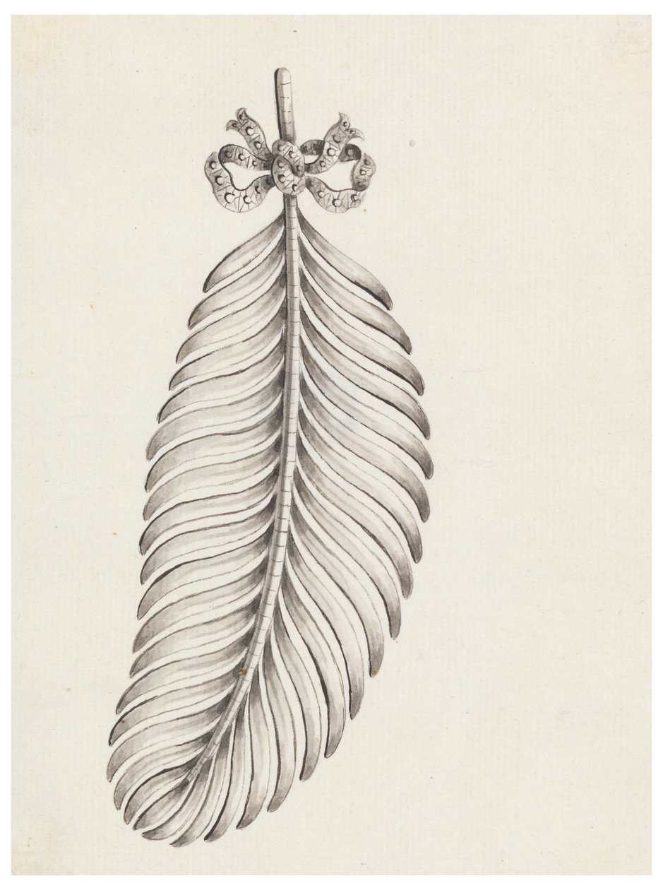 Design pour une broche en forme de plume - Unknown artist