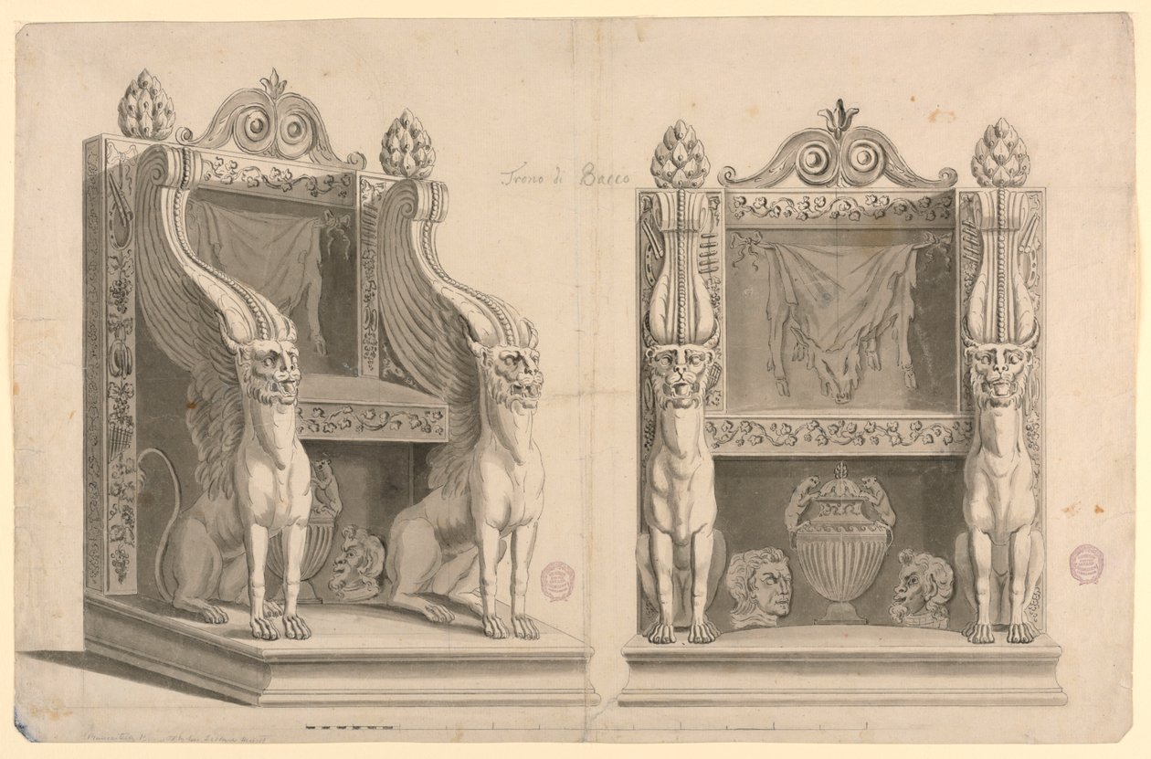 Conception pour un Trône du Prêtre de Bacchus, d