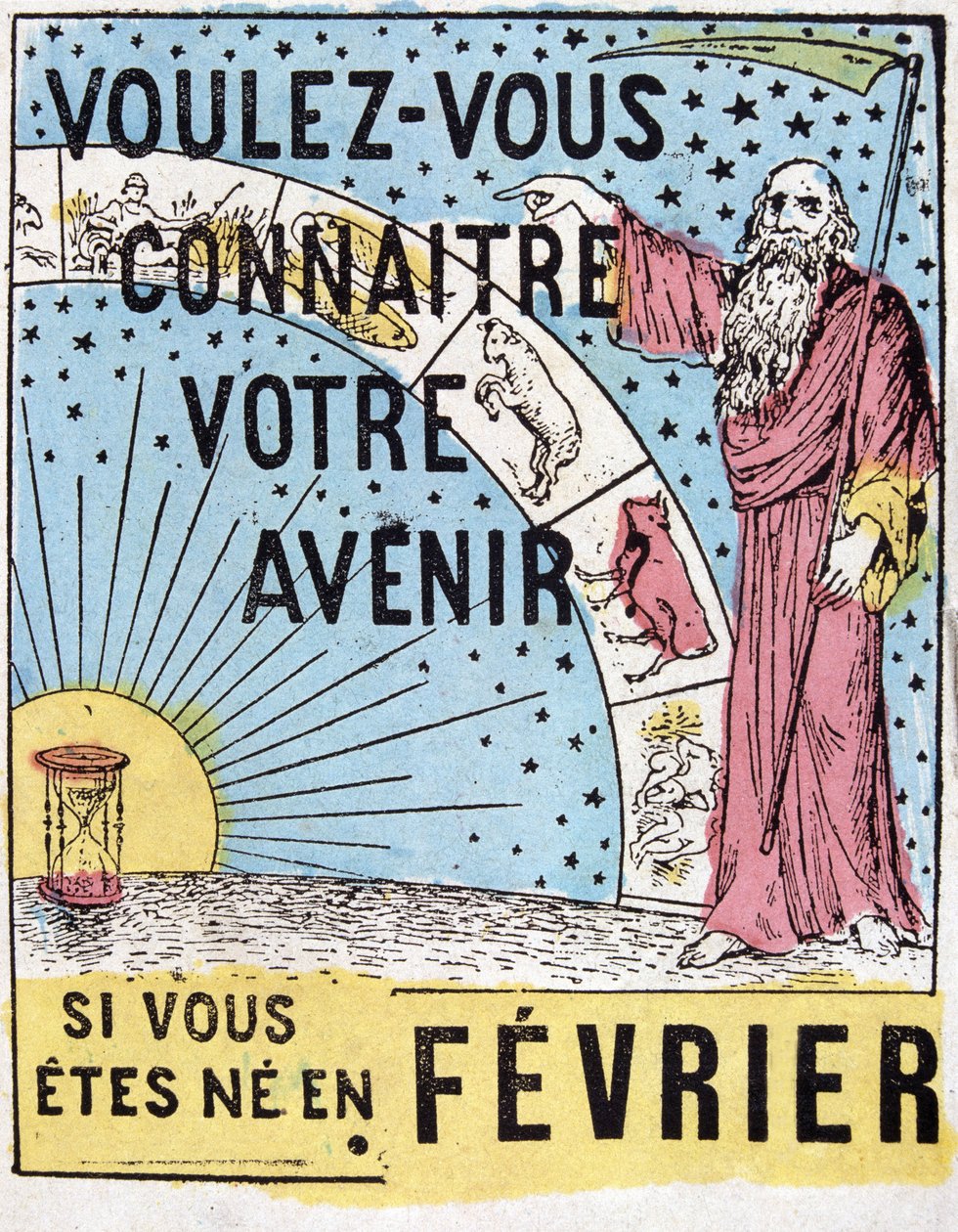 Voulez-vous connaître votre avenir ? : Nostradamus. Étiquette publicitaire astrologique du 19ème siècle - Unknown artist