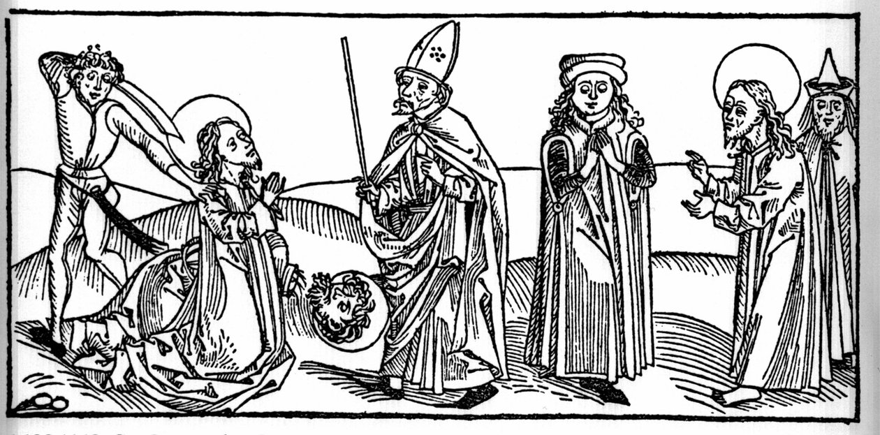 Épisode de la vie de Saint Jacques le Majeur : le saint est décapité sous les yeux d