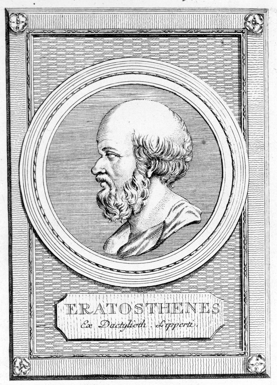 Ératosthène (275 av. J.-C. - 195 av. J.-C.) mathématicien, astronome, géographe et poète. Portrait d