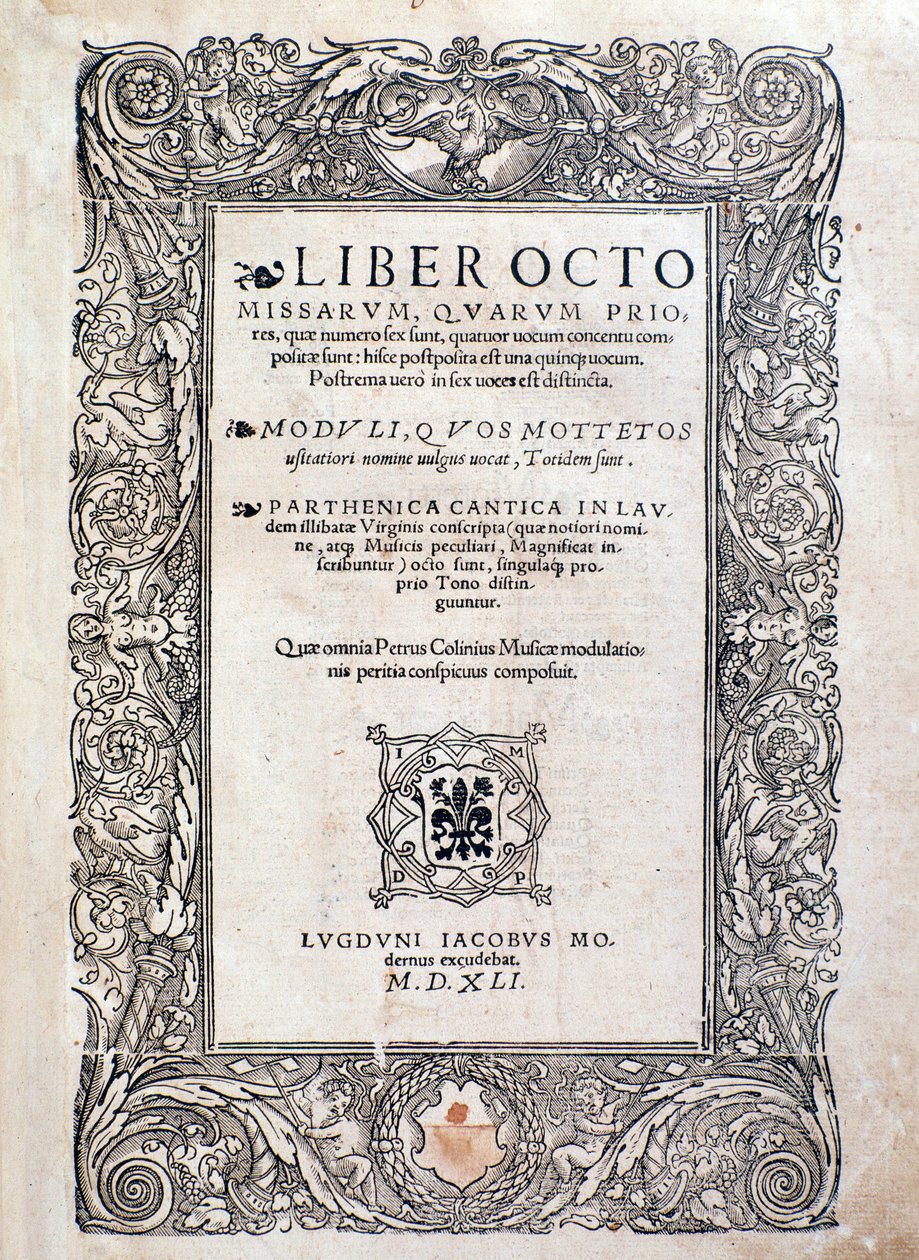 Frontispice du Liber octo missarum (1541) - Unknown artist