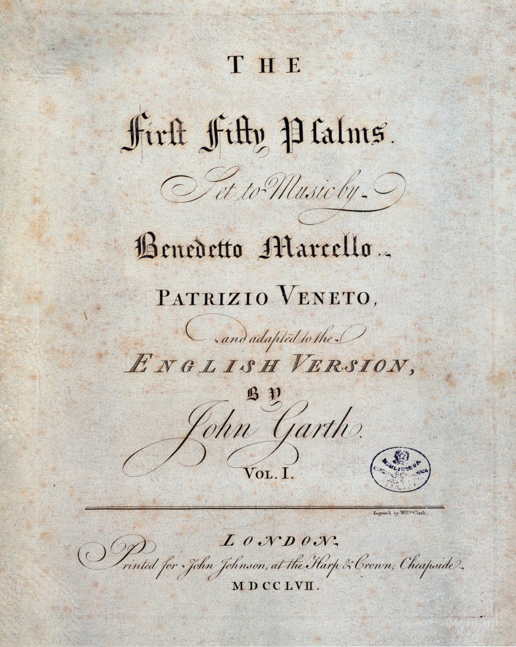 Frontispice des Cinquante et un Psaumes, par Benedetto Marcello - Unknown artist