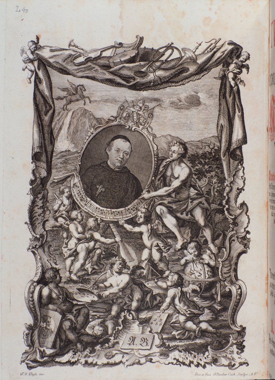 Frontispice avec portrait de Tractatus musicus par Meinrad Spiess - Unknown artist