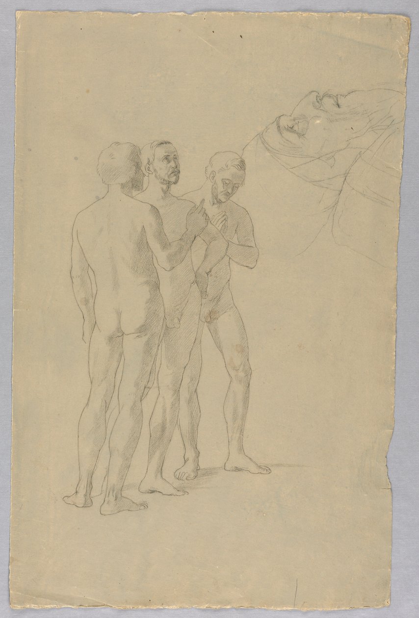 Groupe de trois nus masculins - Unknown artist