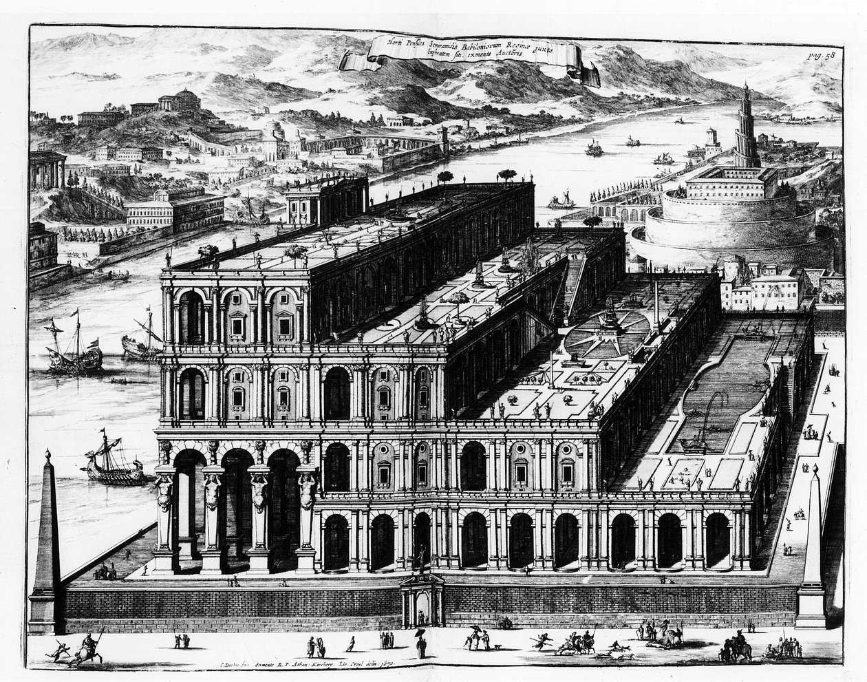 Jardins suspendus de Babylone. - Unknown artist
