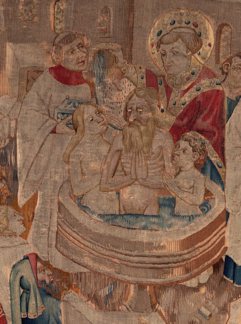 Histoire de Saint Piat et Saint Eleuthère, Scène 6 (détail). Scène de baptême. - Unknown artist