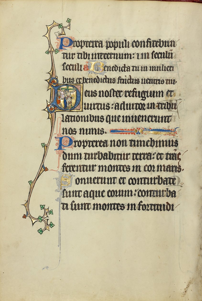 Initiale D : Un homme embrassant le Christ sur la croix - Unknown artist