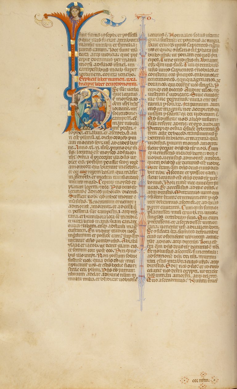 Initiale H : Moïse tirant de l