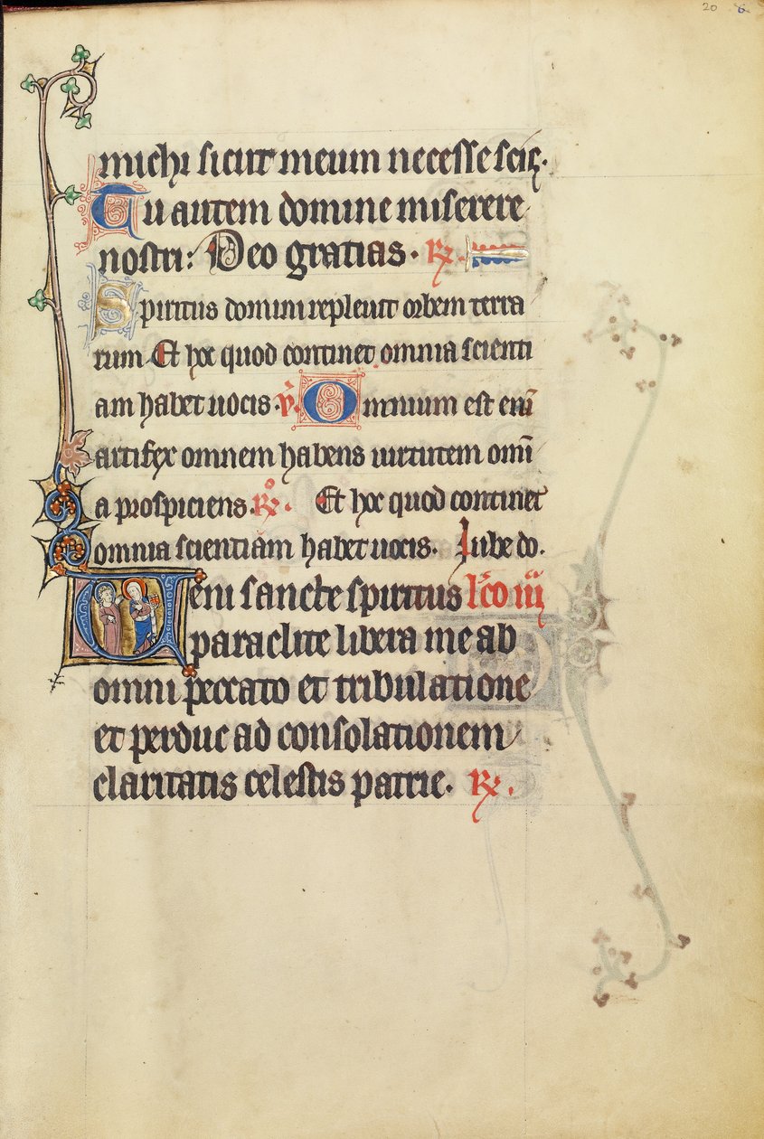 Initial V : Un saint homme et une sainte femme en conversation - Unknown artist