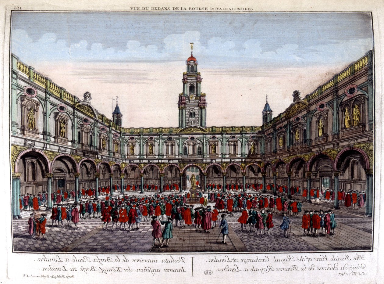 Intérieur de la Bourse Royale de Londres - Vue optique - Unknown artist