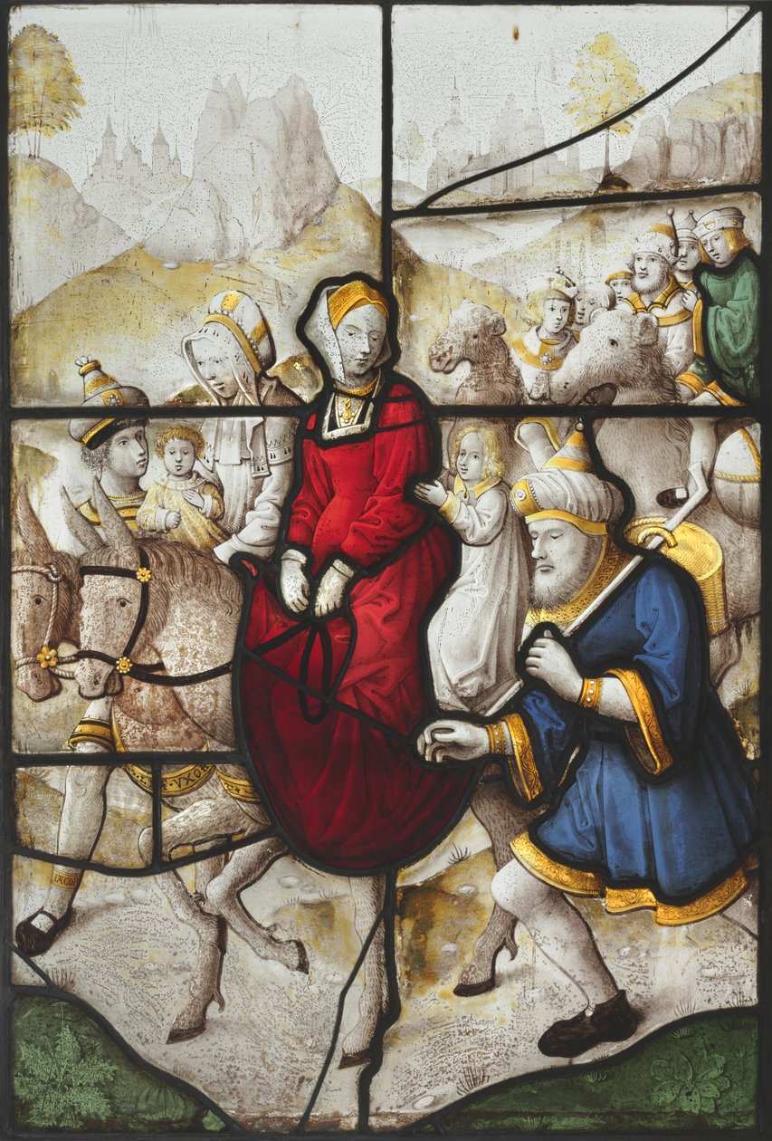 Jacob retournant à Canaan avec Rachel et Léa poursuivis par Laban - Unknown artist