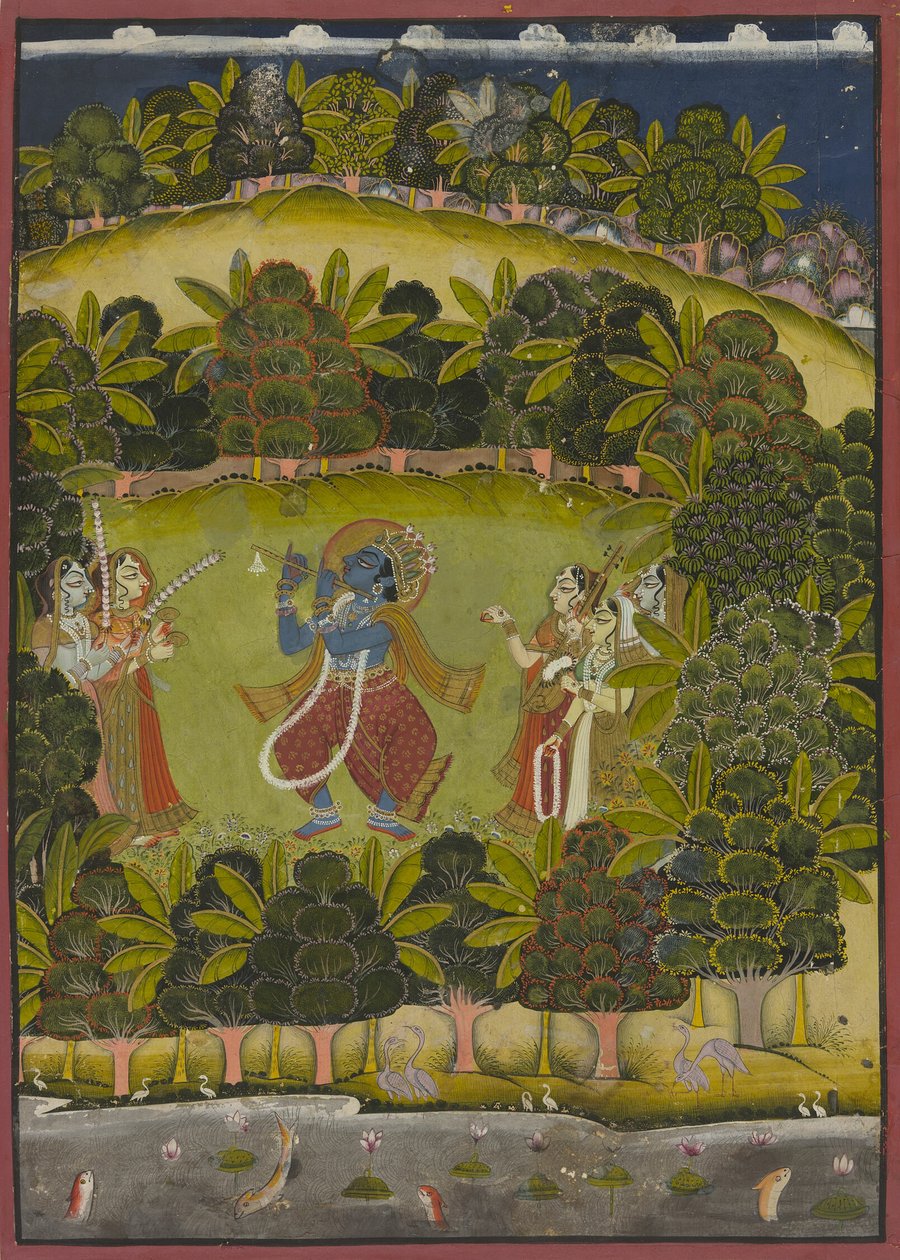 Krishna flûte pour les Gopis - Unknown artist