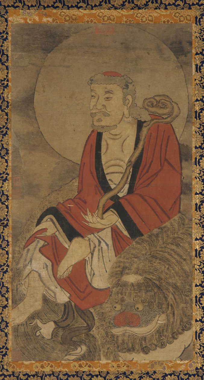 Luohan et lion - Unknown artist