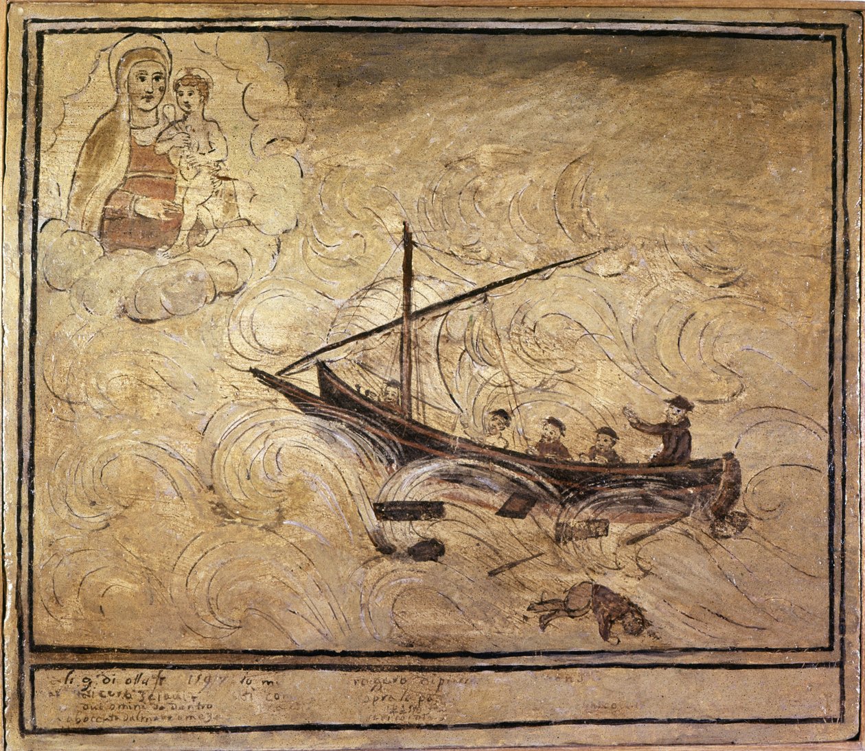 Homme à la mer. Voto du 16ème siècle de l