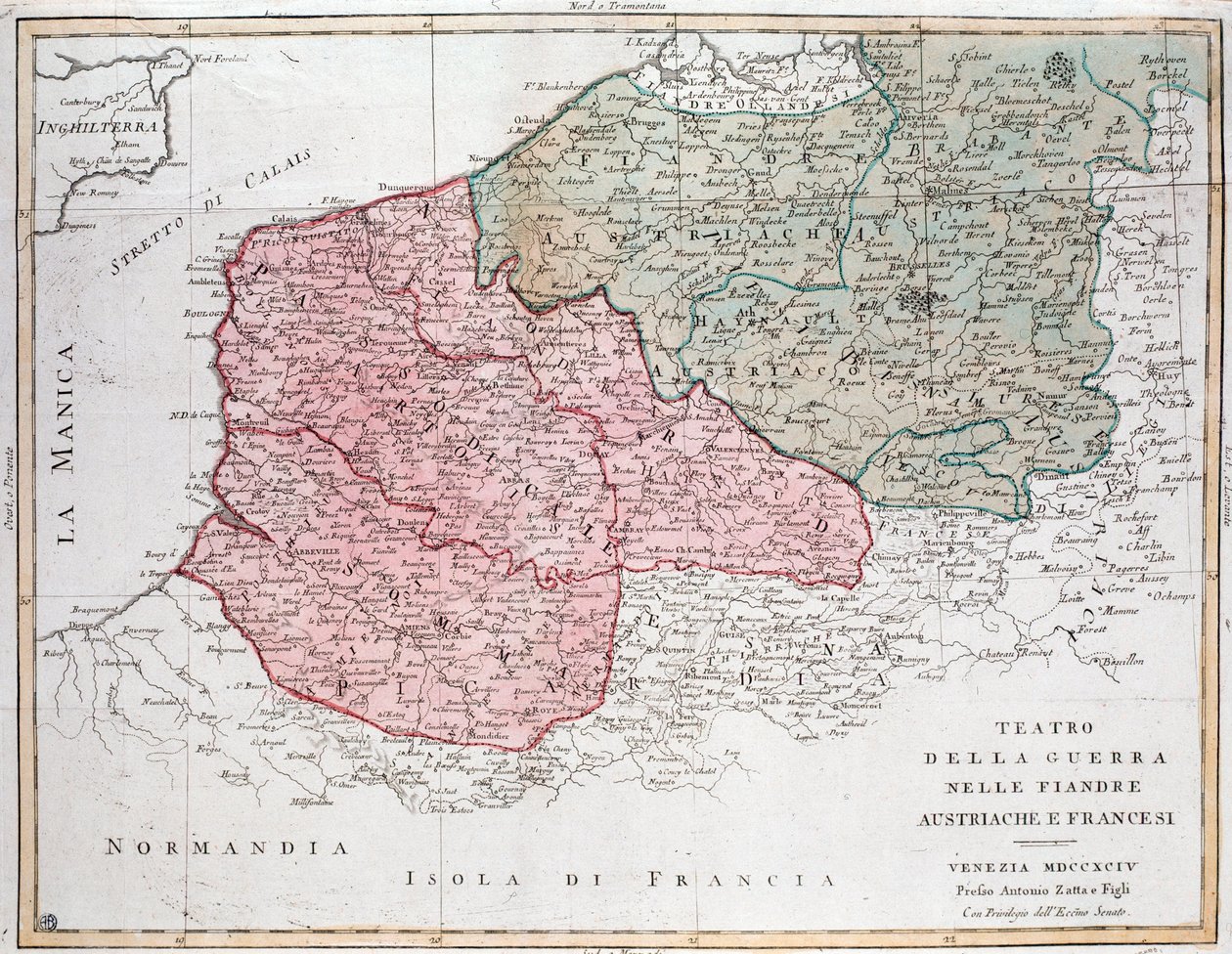 Carte de la campagne des Flandres entre l