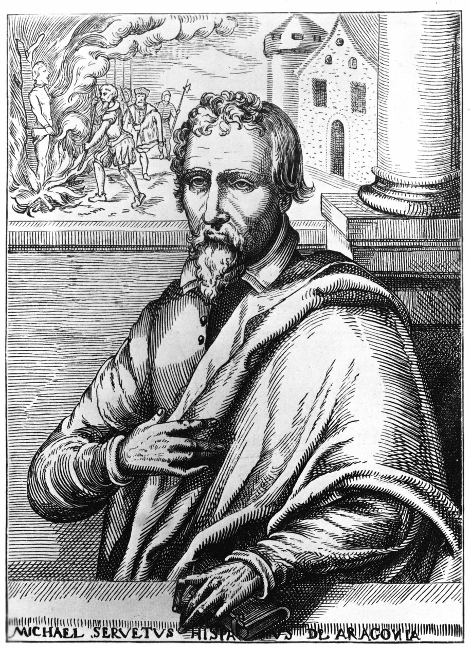 Michel Servet (Michel de Villanueva) (1511-1553), médecin et théologien espagnol. Gravure - Unknown artist