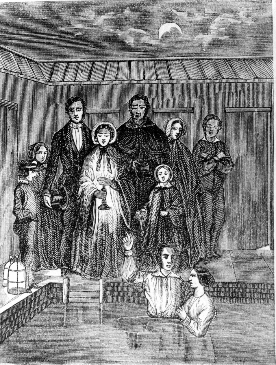 Baptême mormon. Gravure du 19ème siècle. - Unknown artist