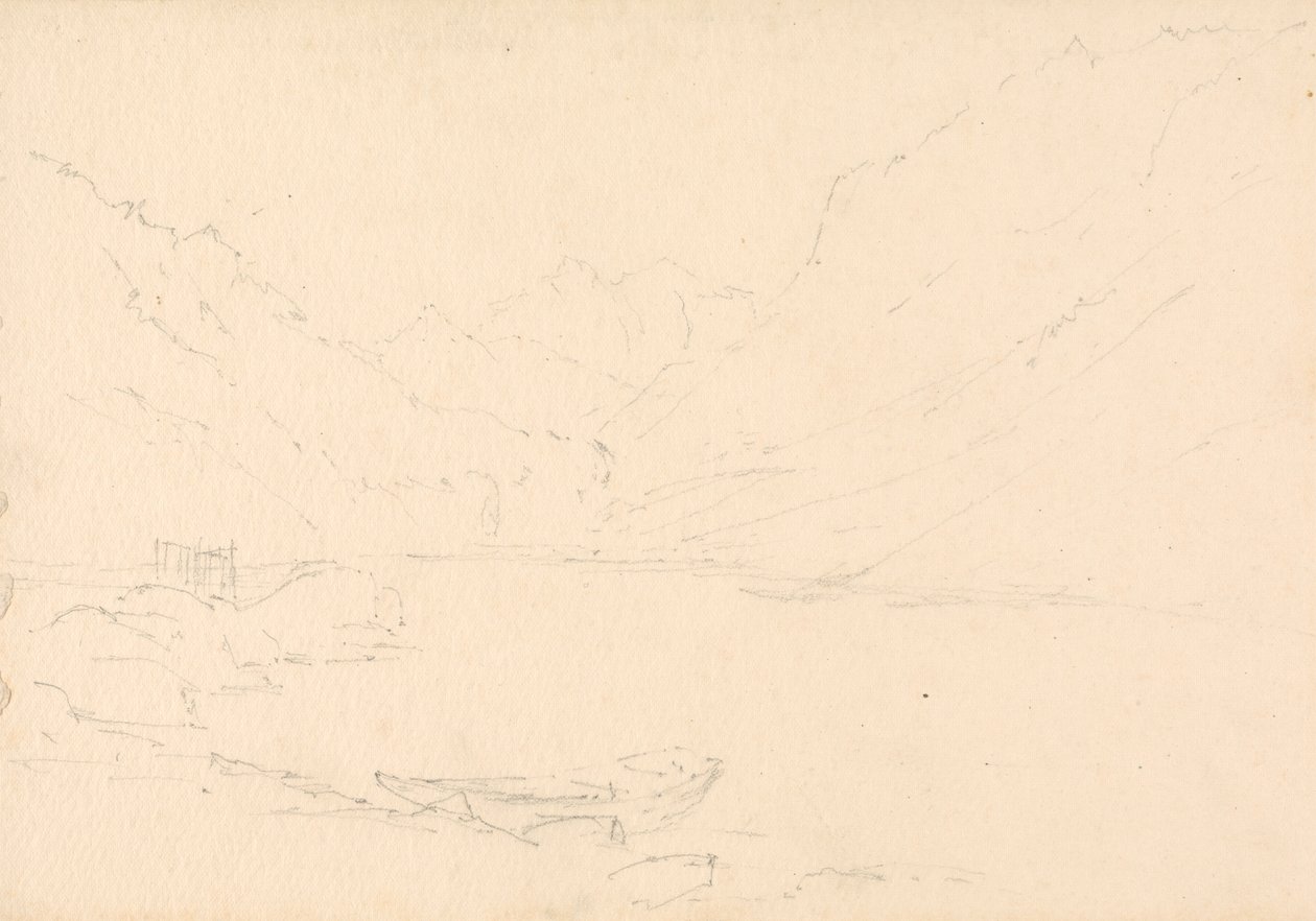 Paysage montagneux et lac - Unknown artist