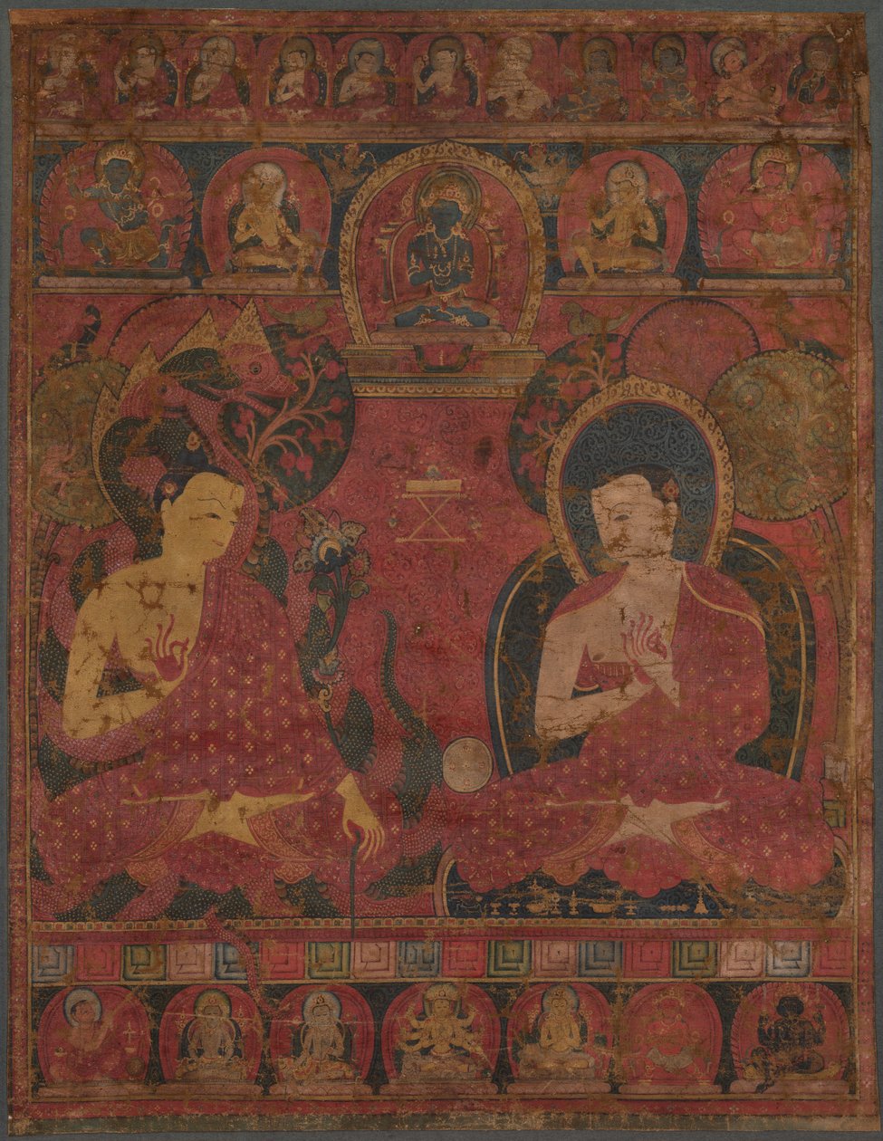 Nagarjuna (c. 150-250) avec un maître bouddhiste - Unknown artist