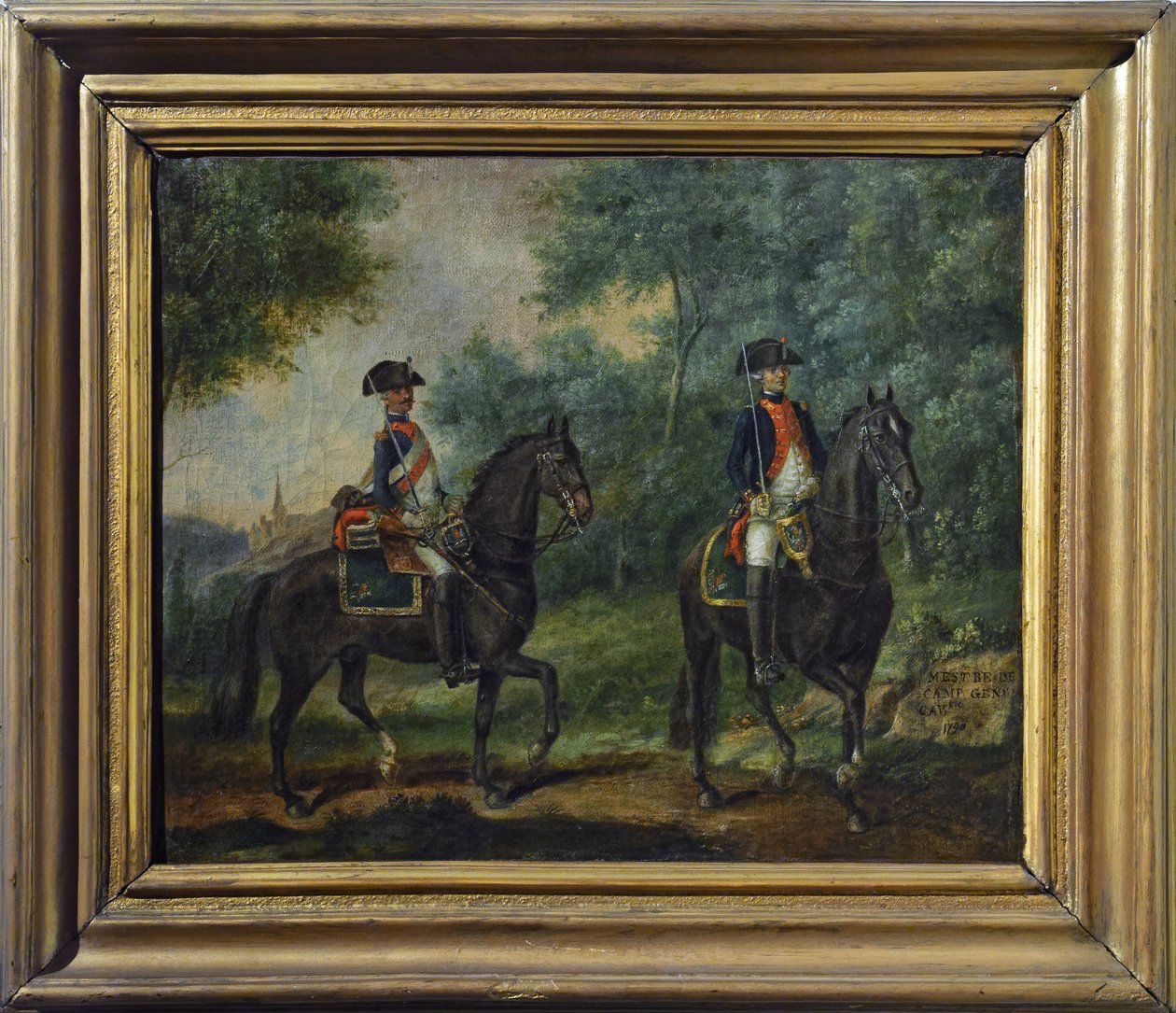 Officier et soldat du régiment Mestre de Camps en 1790, fin XVIIIe siècle - Unknown artist