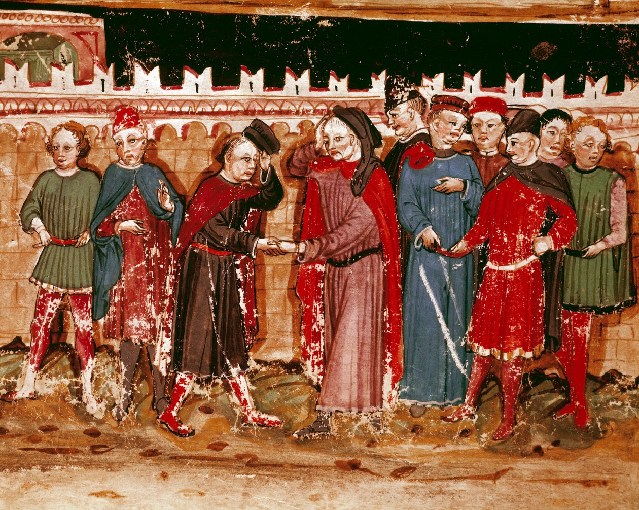 Fonctionnaires de la gabelle Miniature du manuscrit (Ms. H V-5) « Codex de Privileges » - Unknown artist